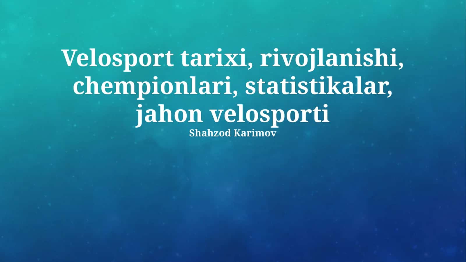 Velosport tarixi