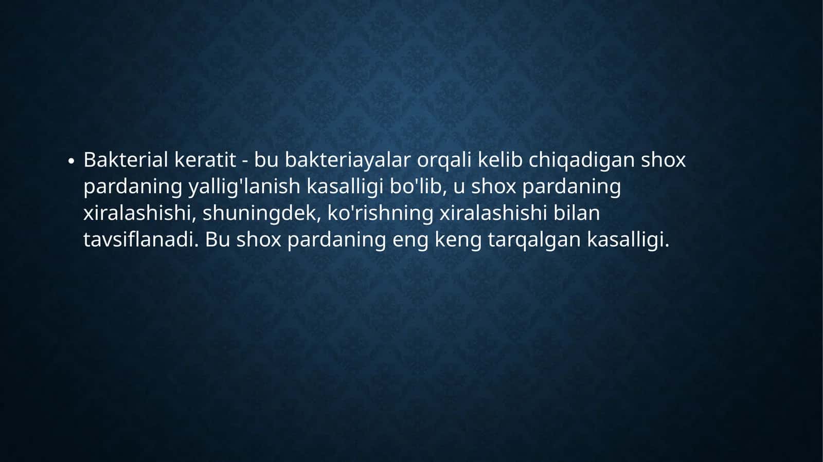 Bakterial Keratitning Sabablari va Patogenezi