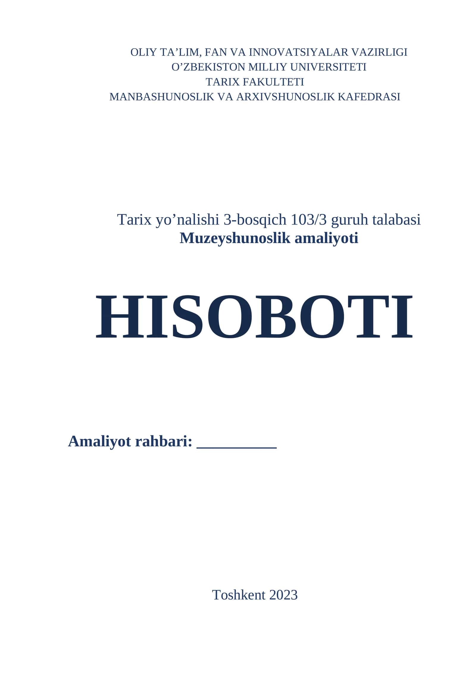 Muzeyshunoslik amaliyoti