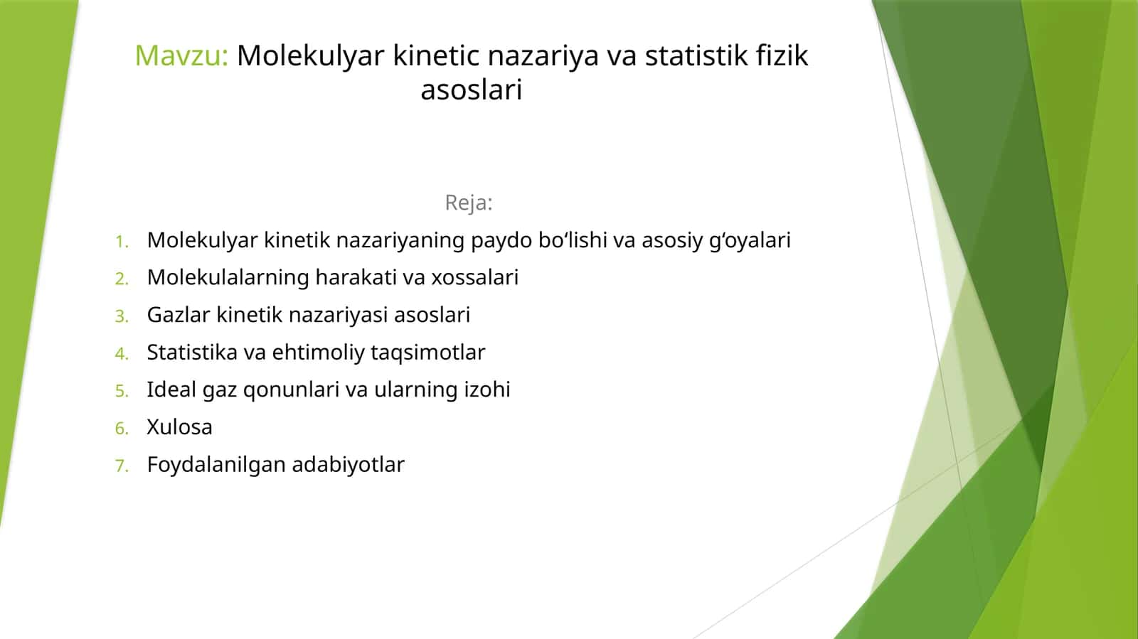 Molekulyarkineticnazariyavastatistikfizikasoslari
