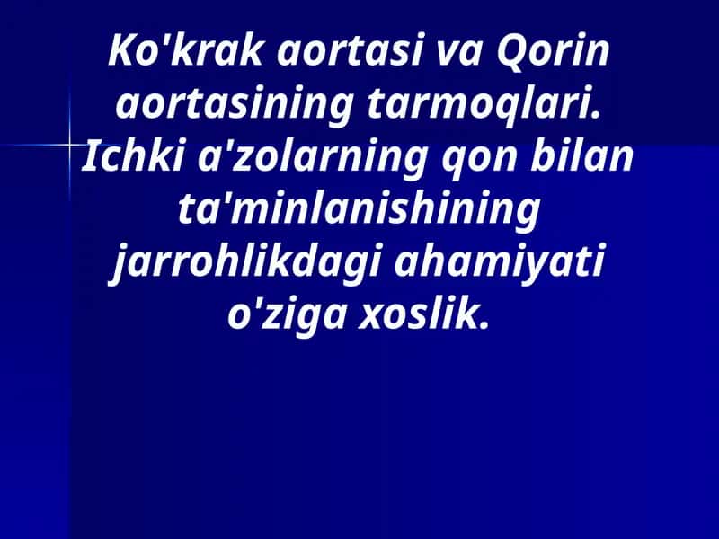 Aortaning tushuvchi qismi