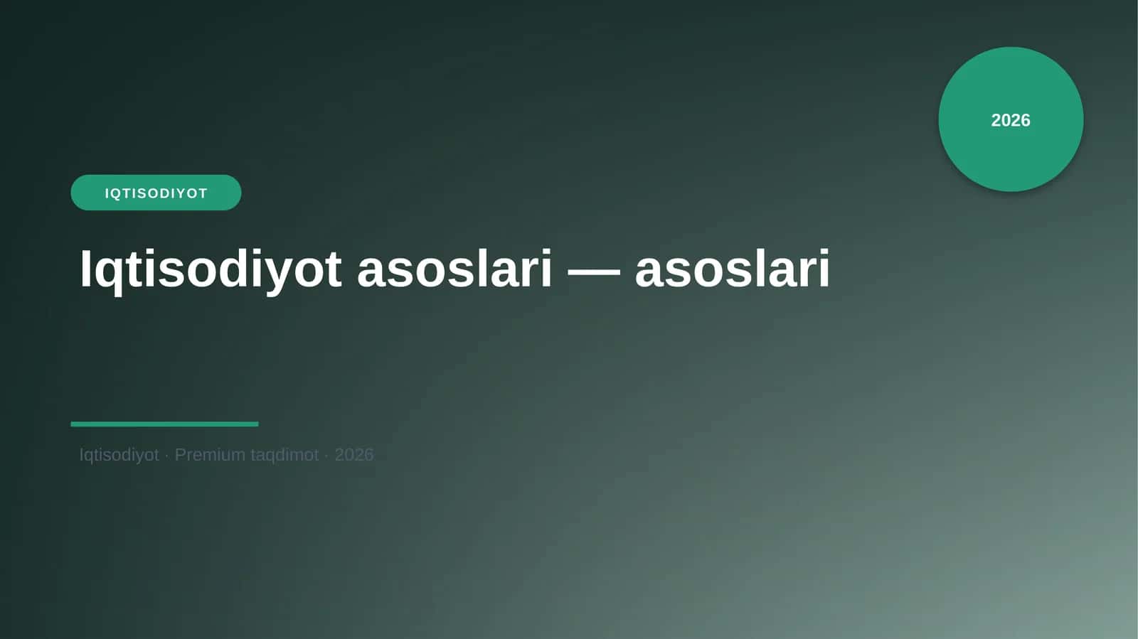 Iqtisodiyot asoslari — asoslari