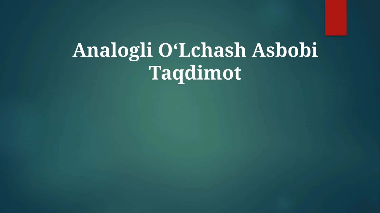 Analogli OʻLchash Asbobi