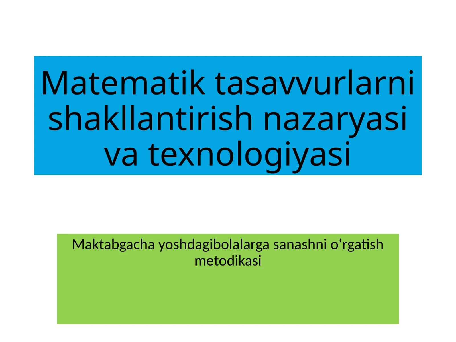 Matematiktasavvurlarnishakllantirishnazaryasivatexnologiyasi