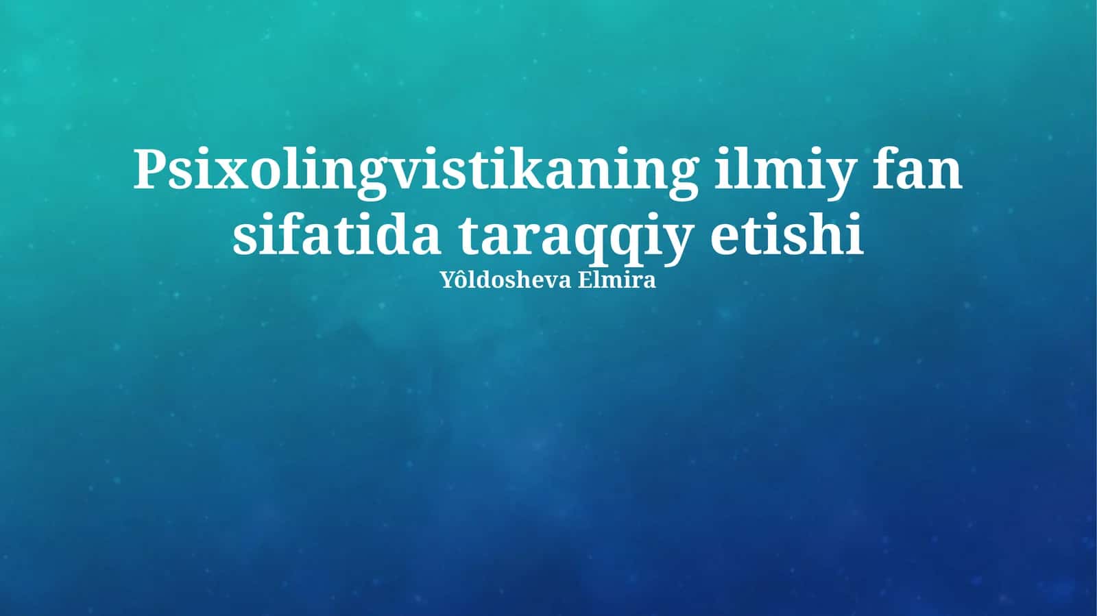 Psixolingvistika