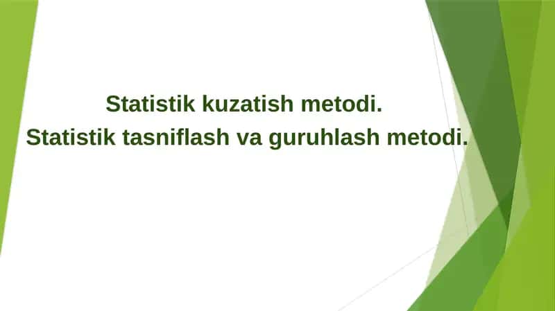 Statistik kuzatish metodlari