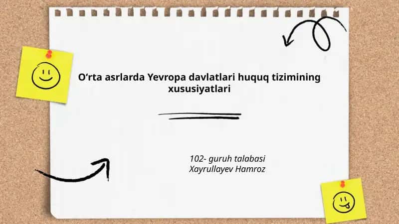Oʻrta asrlarda Yevropa davlatlari huquq tizimining xususiyatlari