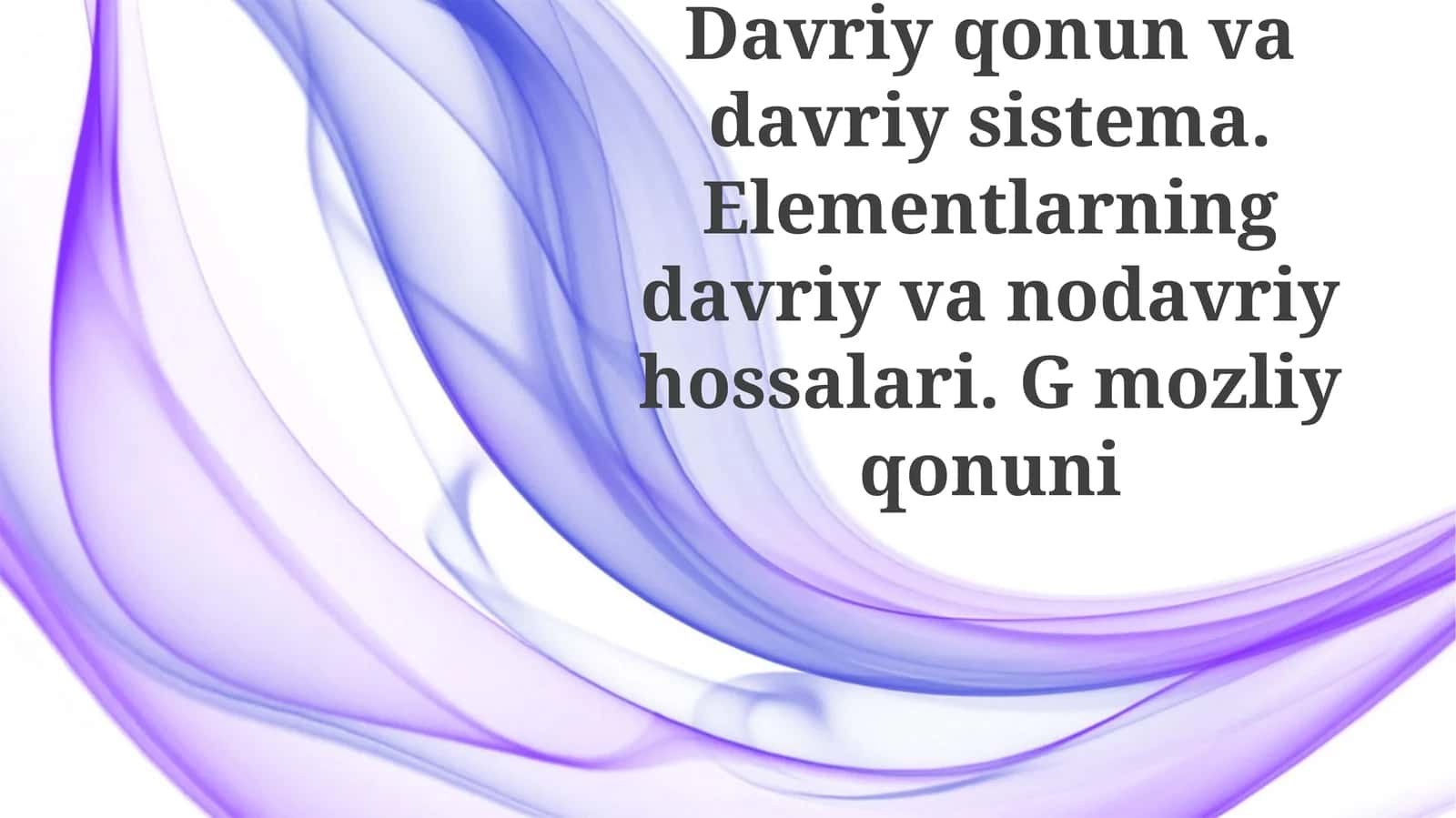 Elementlarning Davriy va Davriy Bo'lmagan Xossalari