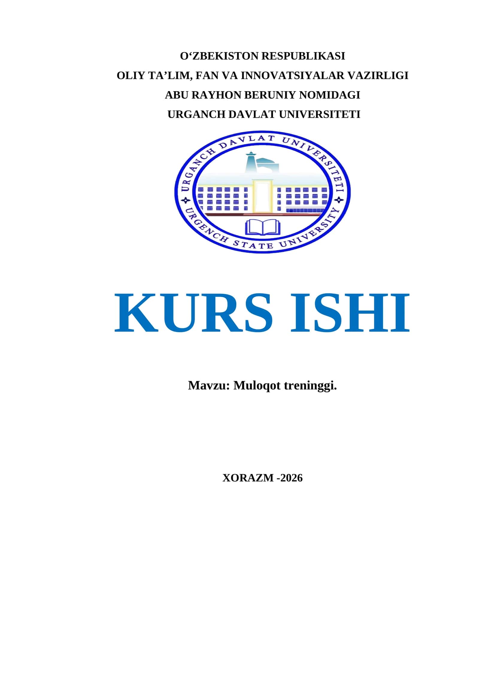 Muloqot treninggi kurs ishi