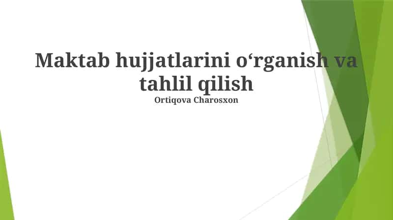 Huquqiy hujjatlarni tahlil qilish
