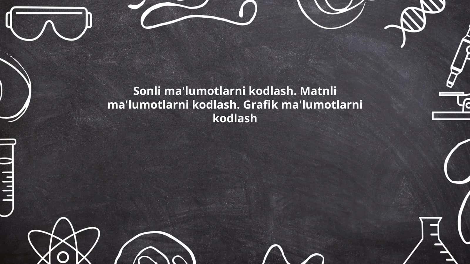 Sonli ma'lumotlarni kodlash usullari