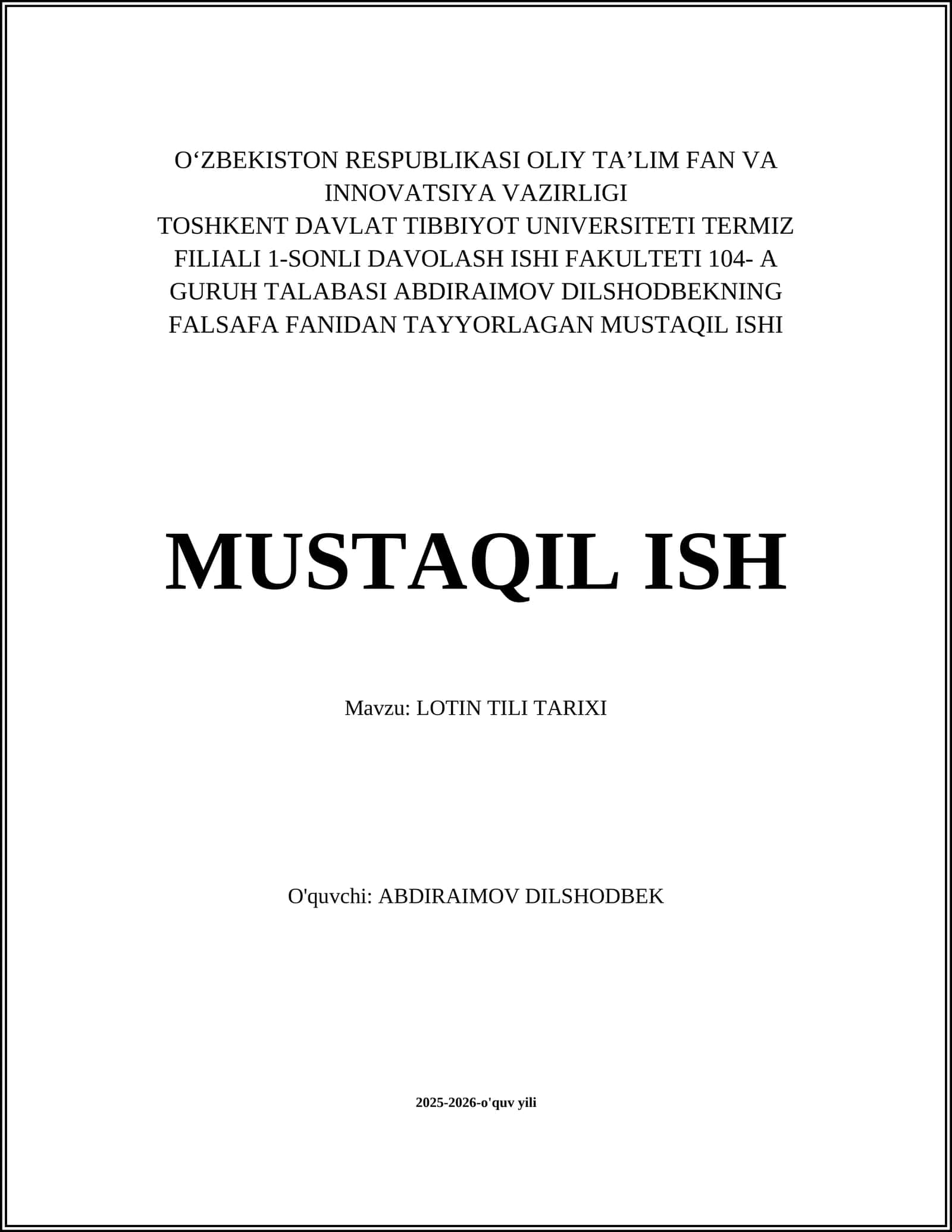 LOTIN TILI TARIXI