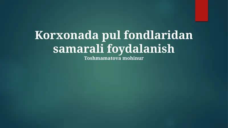 Moliyaviy resurslar tahlili