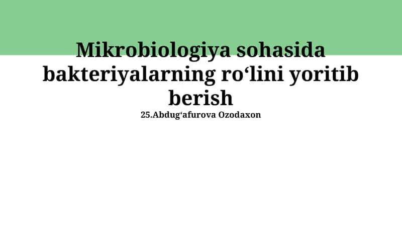 Bakteriyalar: Mikrobiologiyaning asosiy toshi