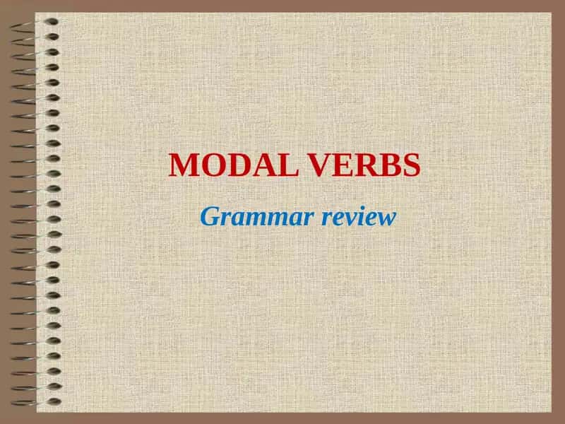 MODAL VERBS