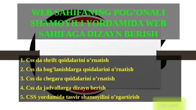CSS da shrift qoidalarini o'rnatish