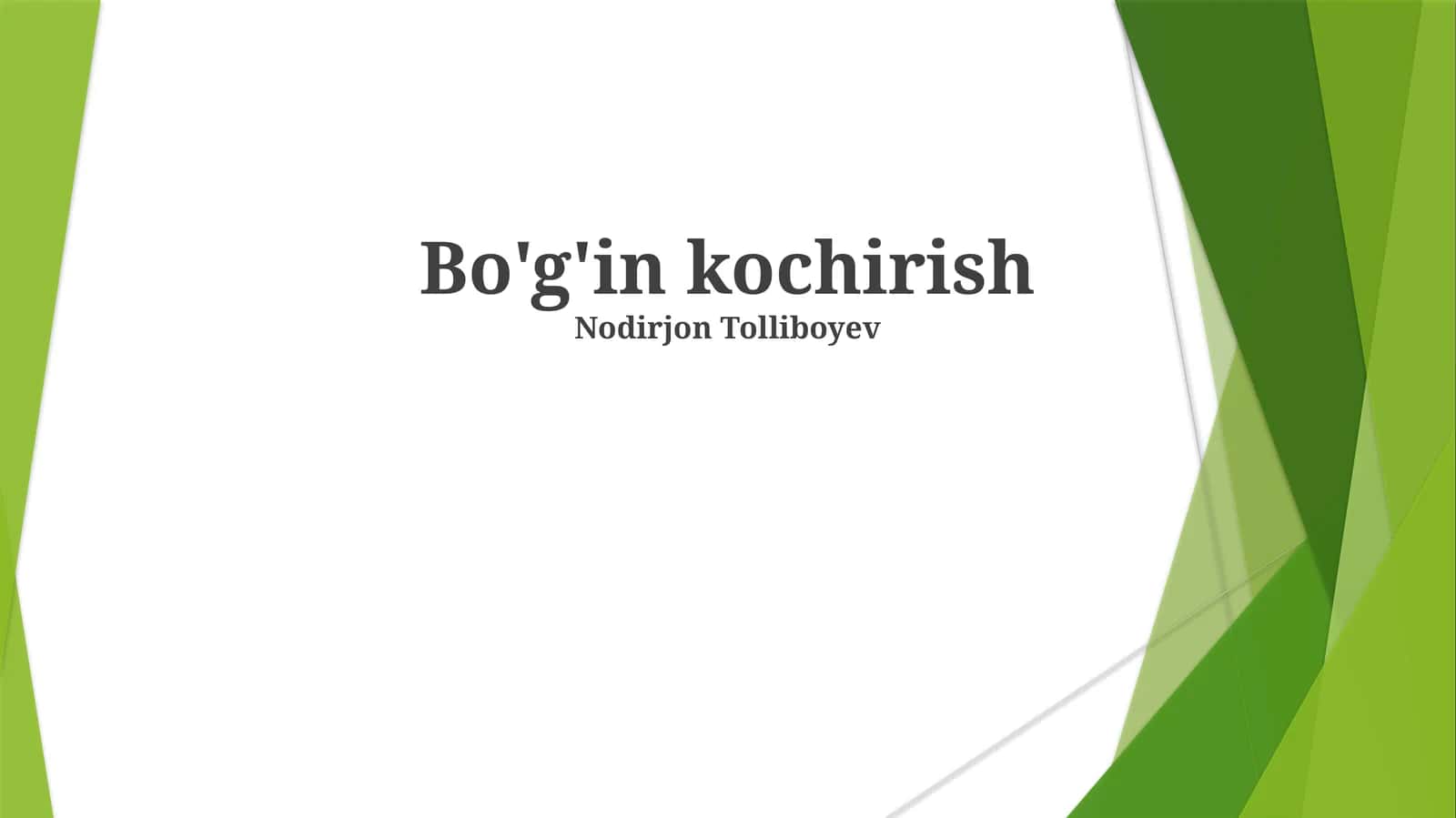 Bo'g'in kochirish