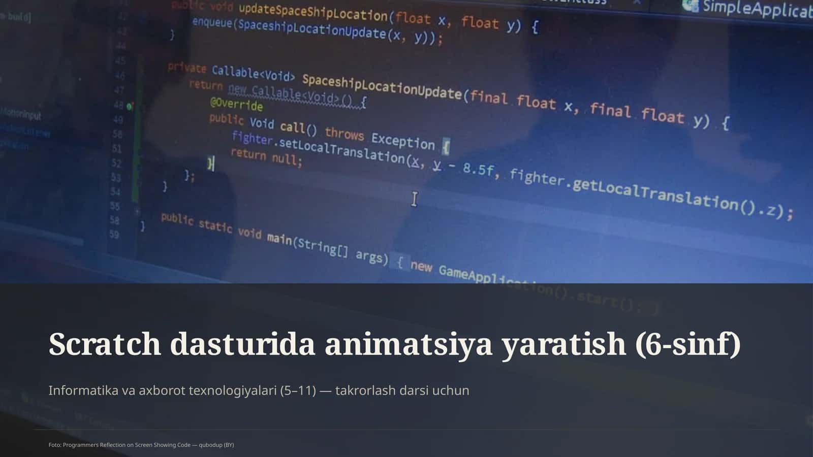 Scratch dasturida animatsiya yaratish (6-sinf)