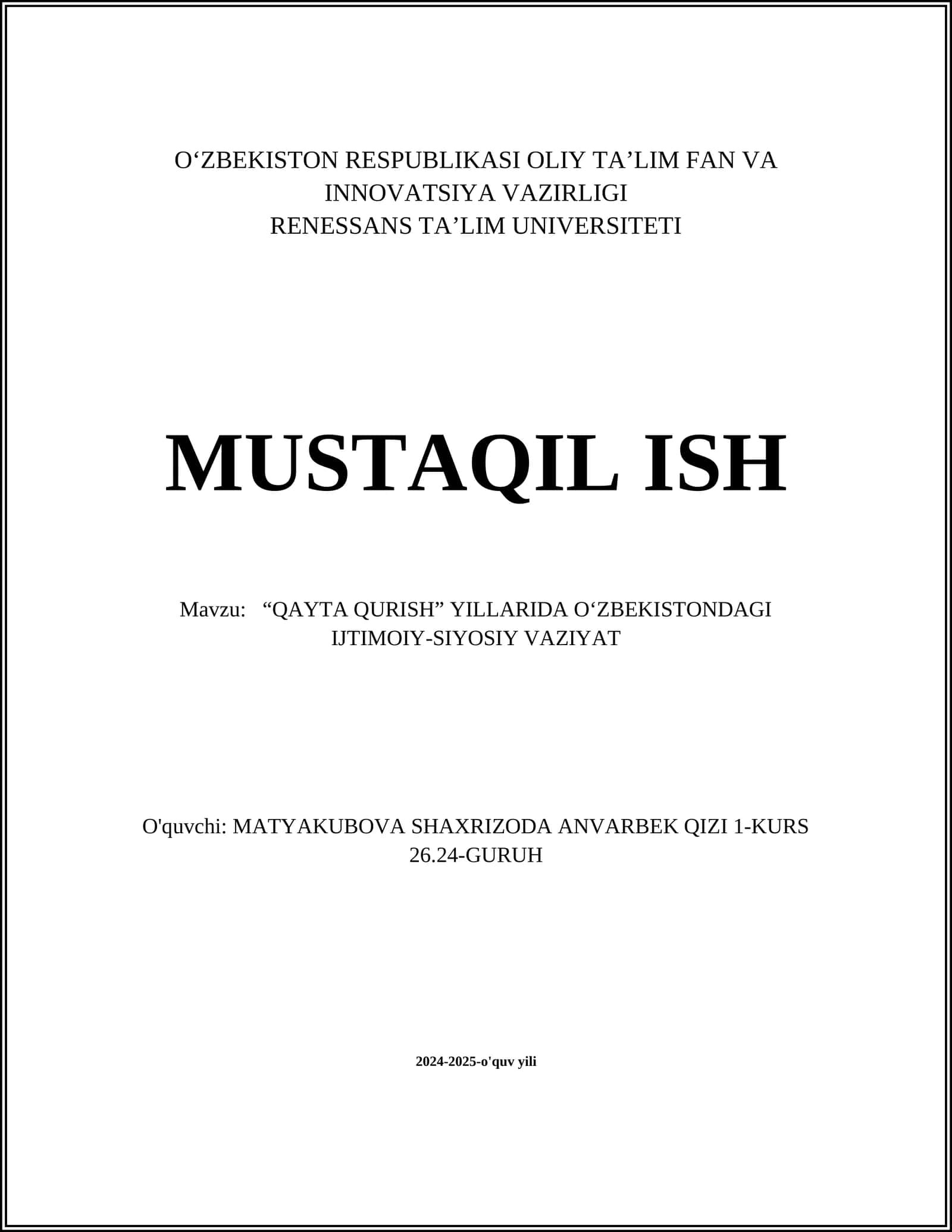 Qayta qurish davrida O‘zbekistonda islohotlar