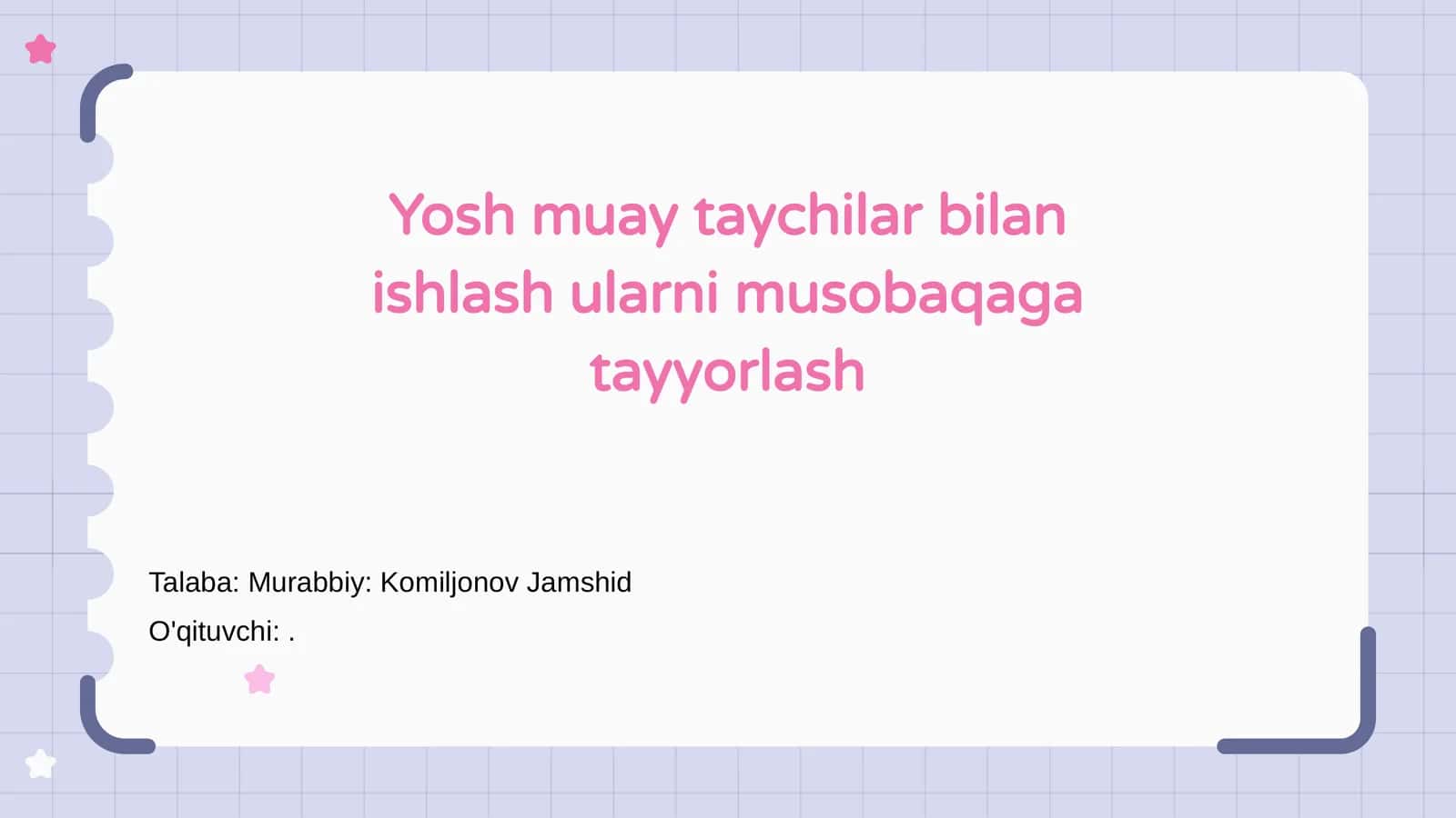 Yosh muay taychilar uchun mashg'ulot asoslari