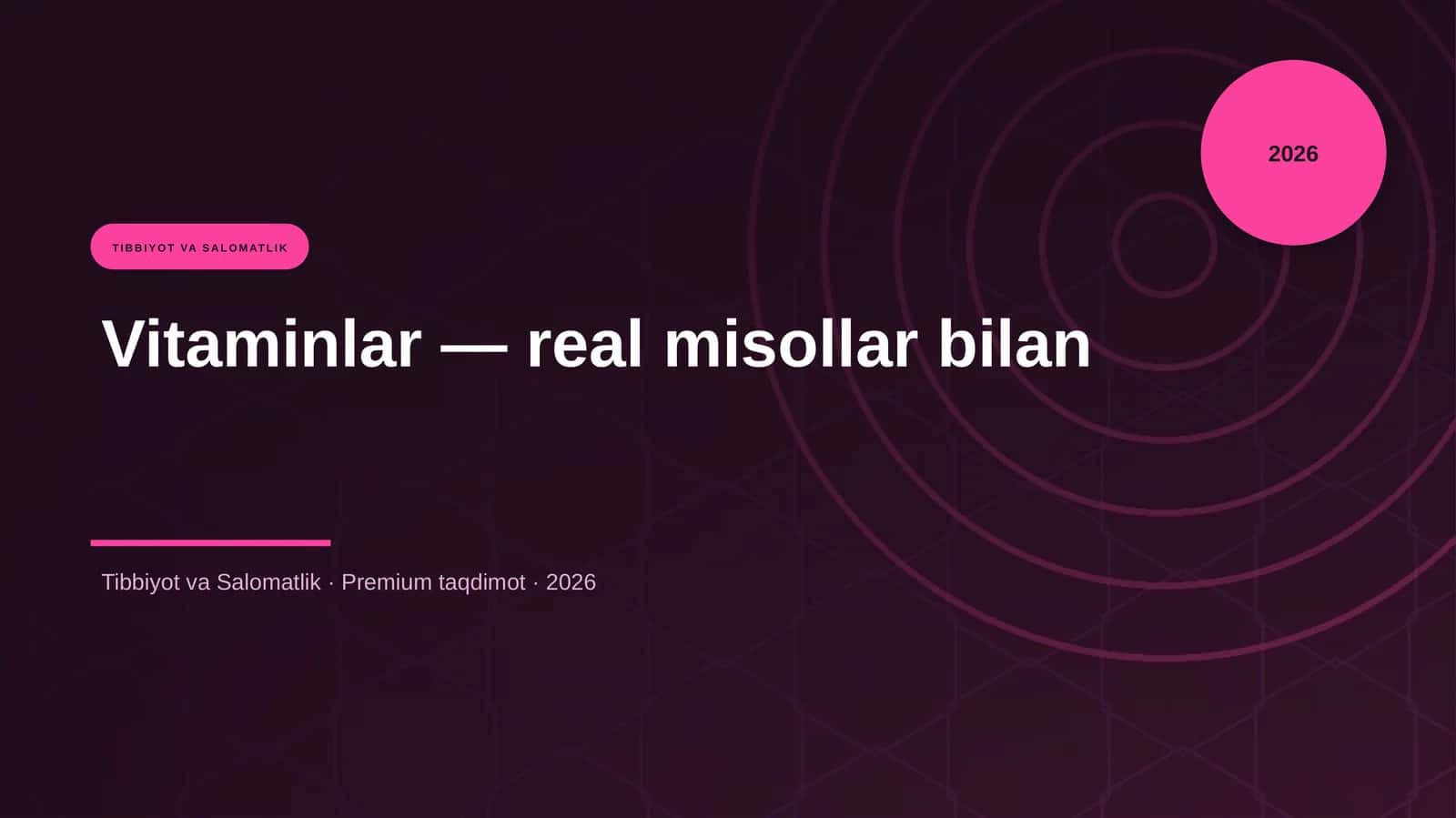 Vitaminlar — real misollar bilan