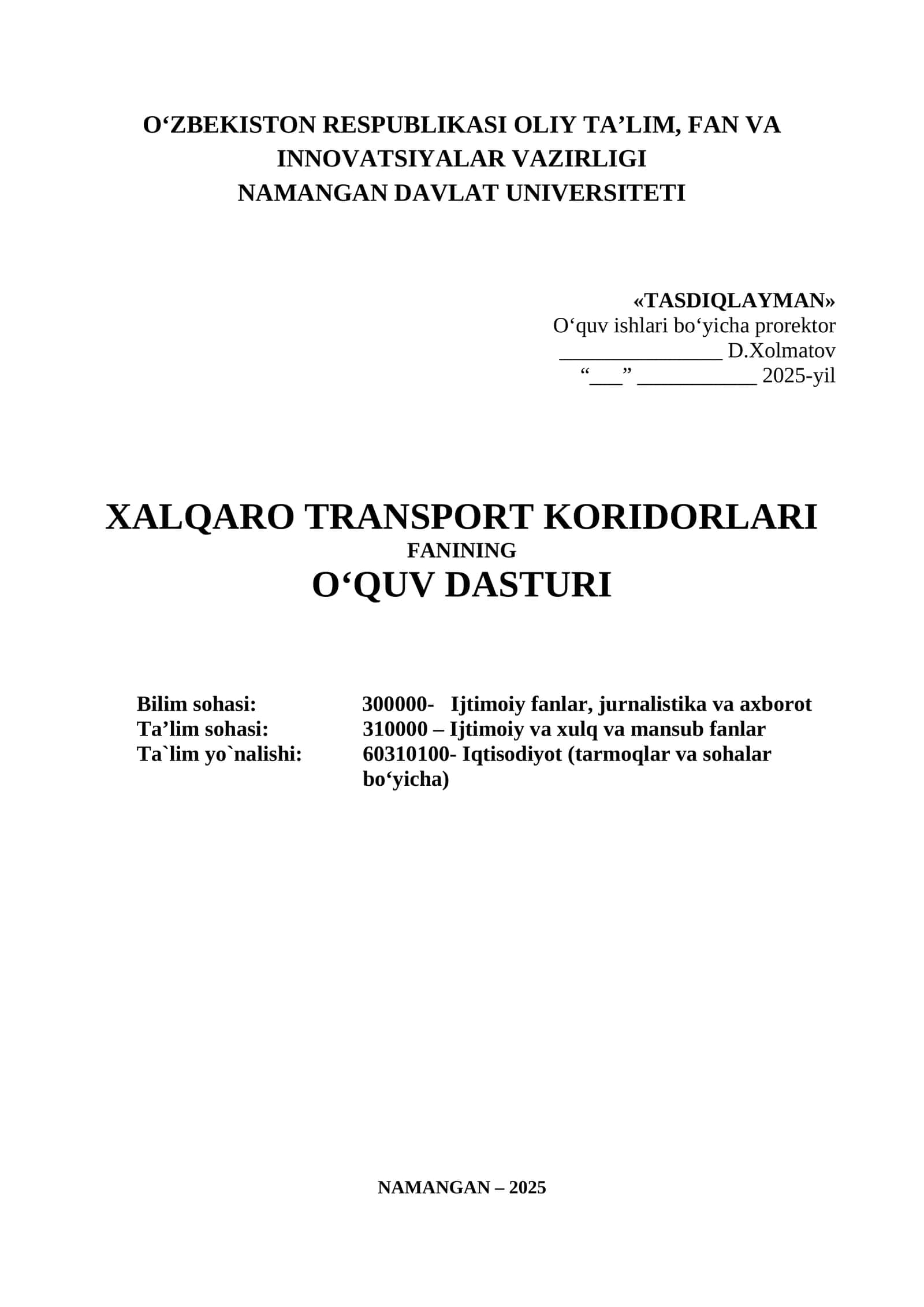 Xalqaro transport koridorlari