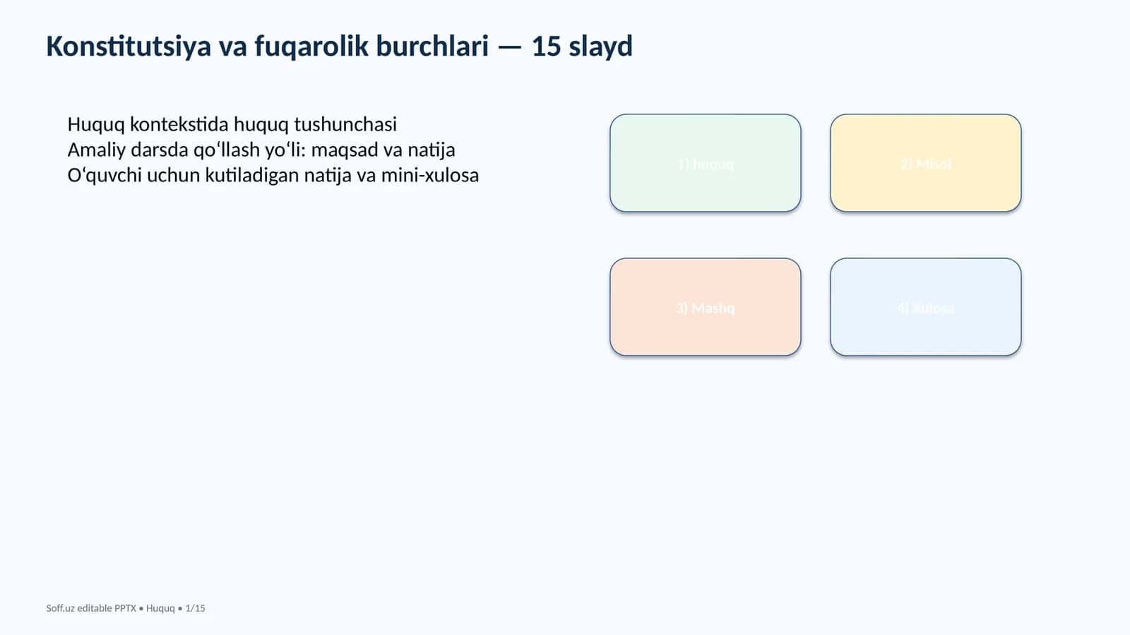 Konstitutsiya va fuqarolik burchlari — 15 slayd