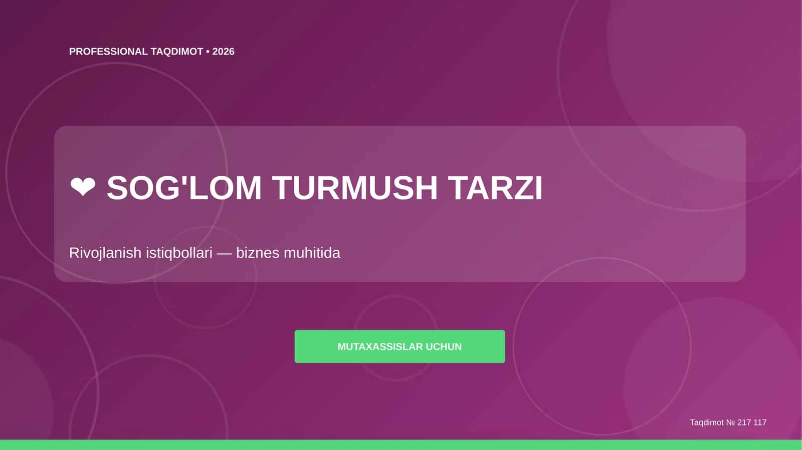 PROFESSIONAL TAQDIMOT • 2026