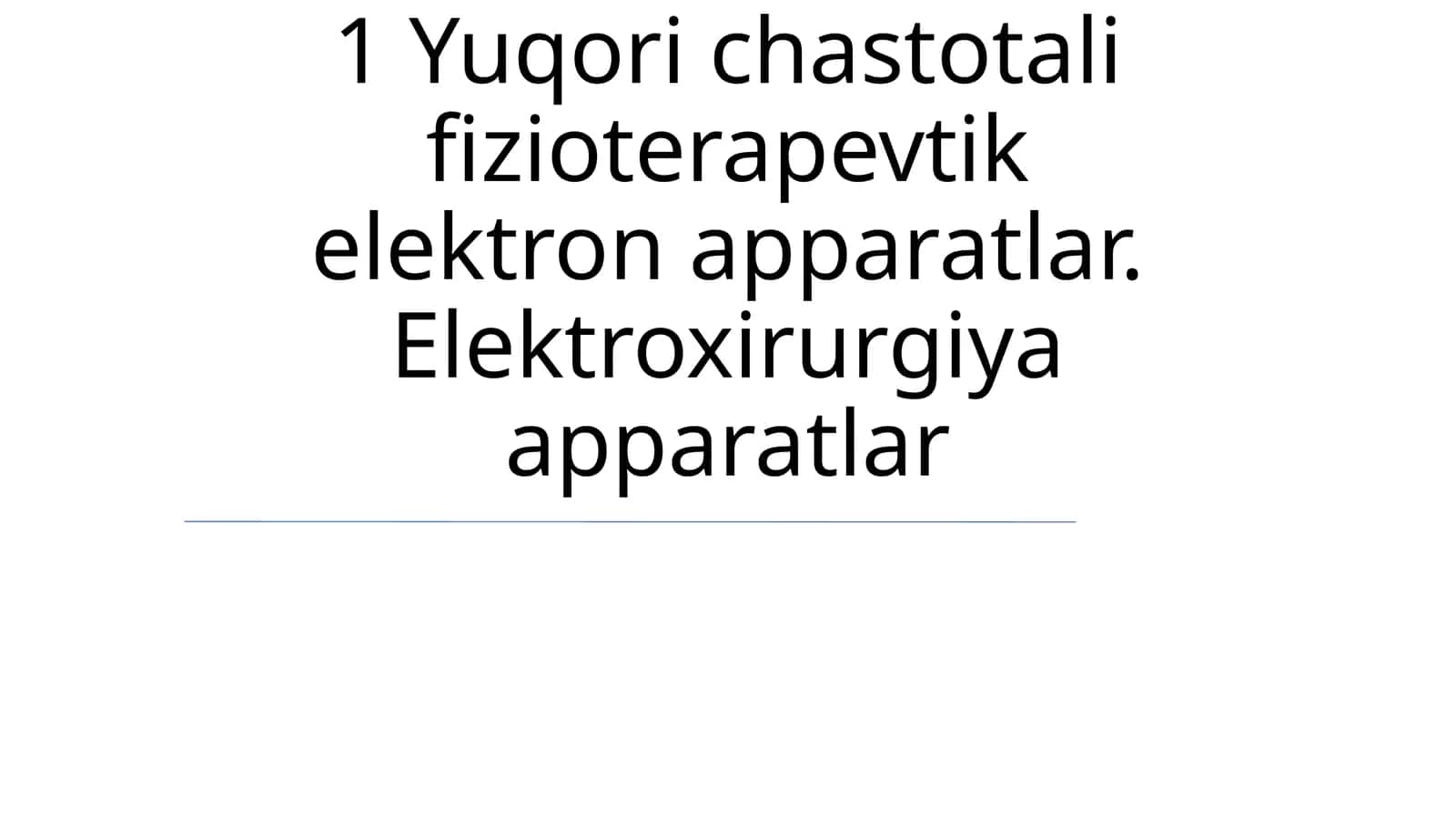 Elektroxirurgiya apparatlari