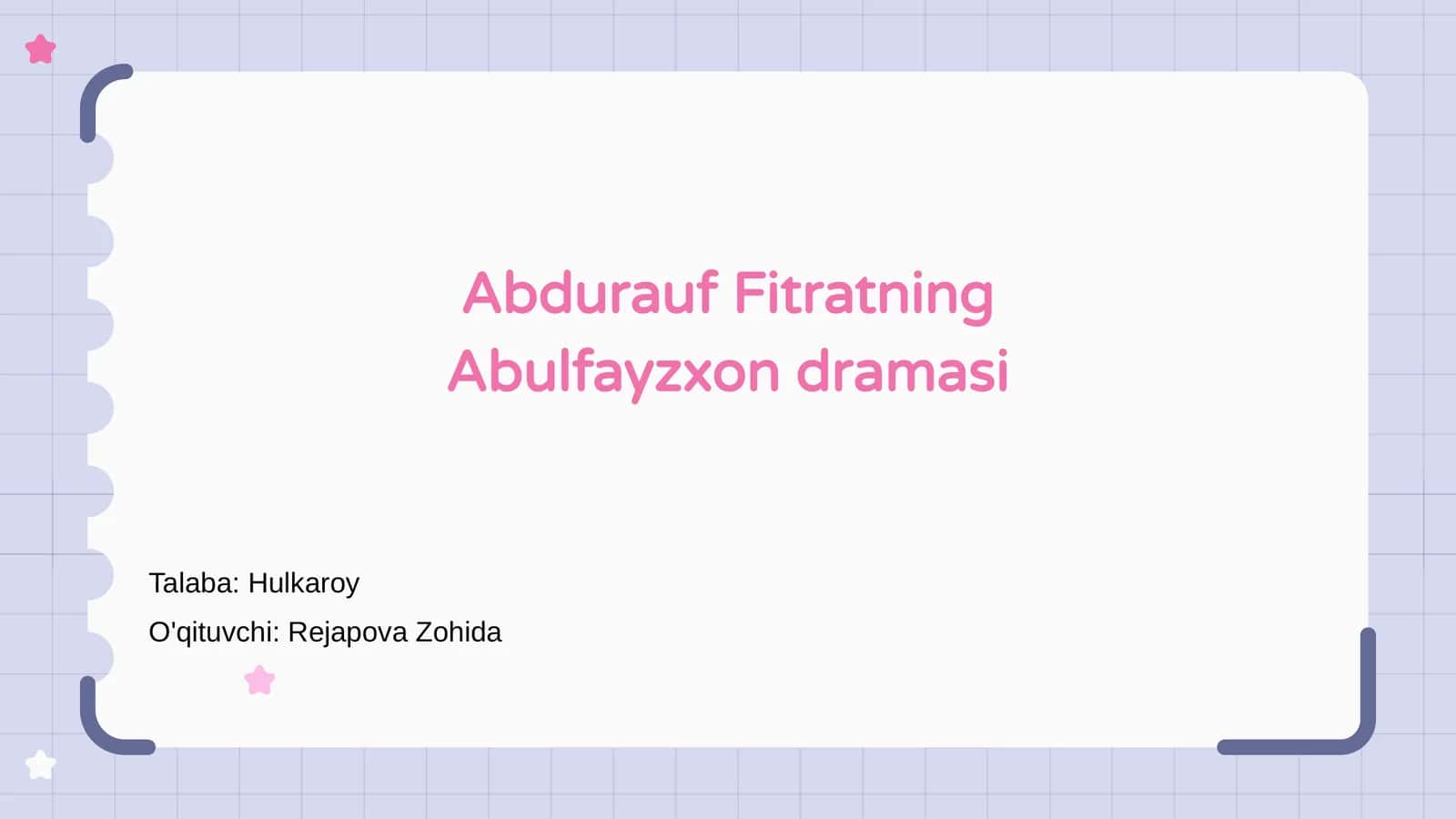 Abdurauf Fitratning Abulfayzxon dramasi