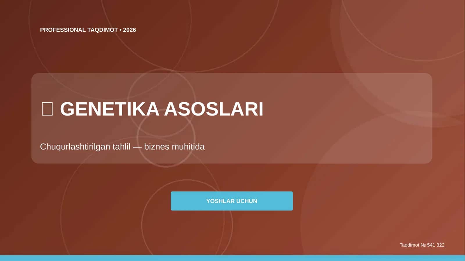 GENETIKA ASOSLARI: Chuqurlashtirilgan tahlil