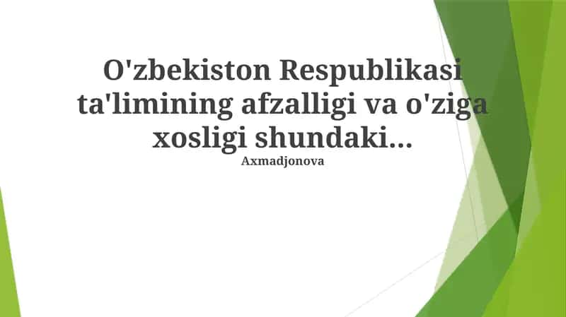 O'zbekiston ta'lim tizimi
