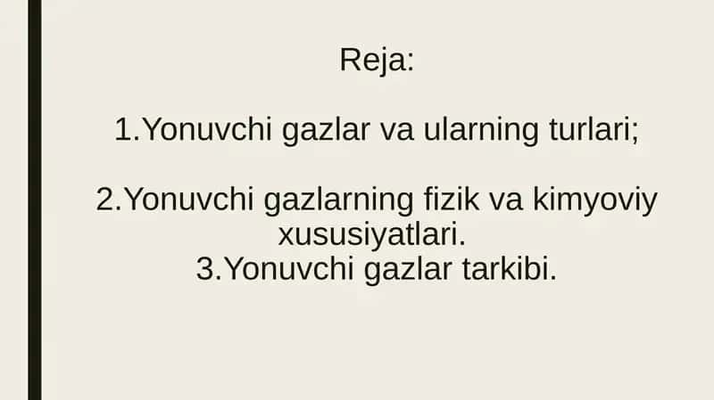 Yonuvchi Gazlar va Ularning Turlari