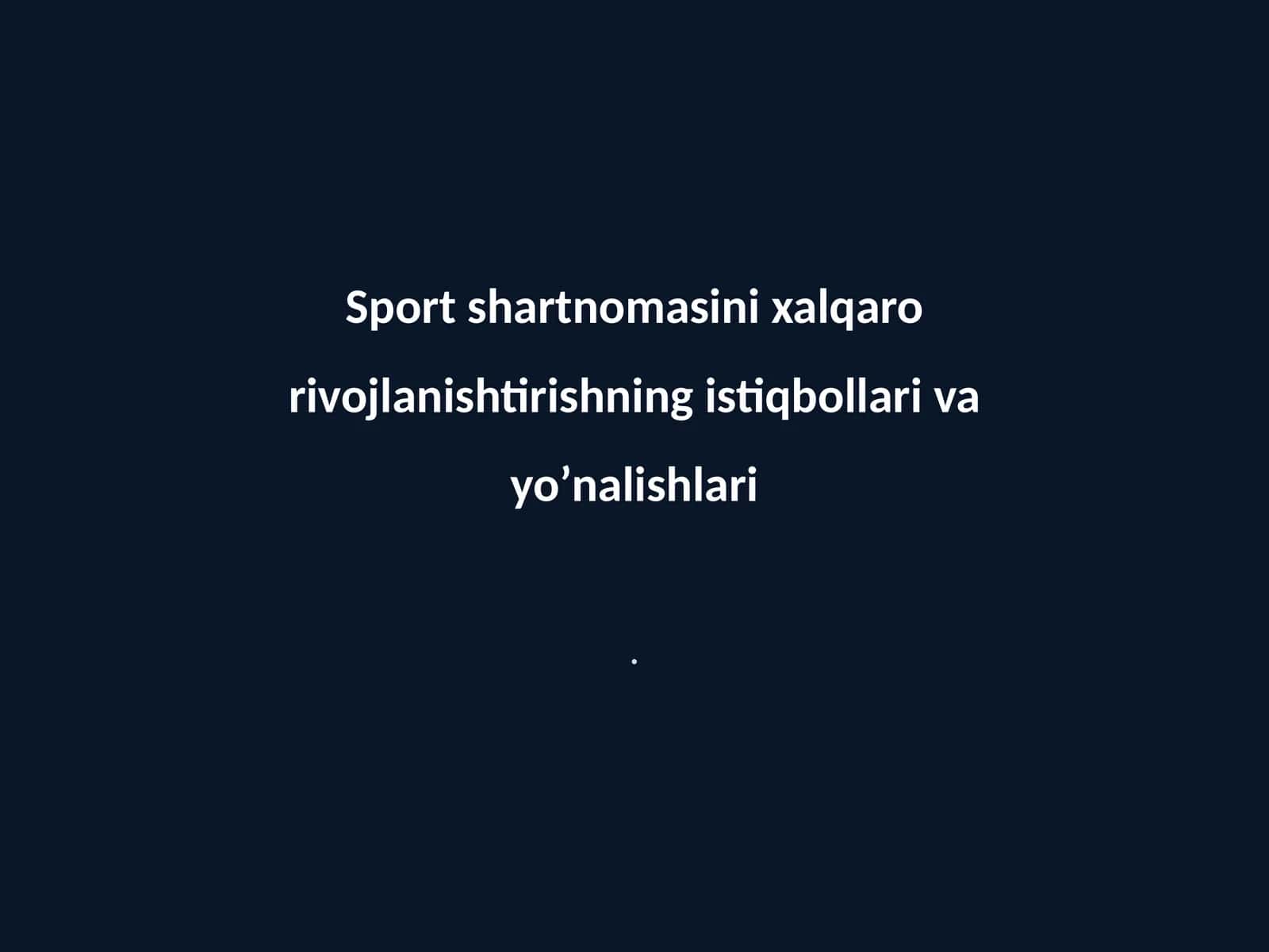Xalqaro sport shartnomalari