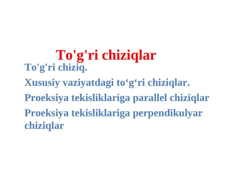 To'g'ri chiziqlar