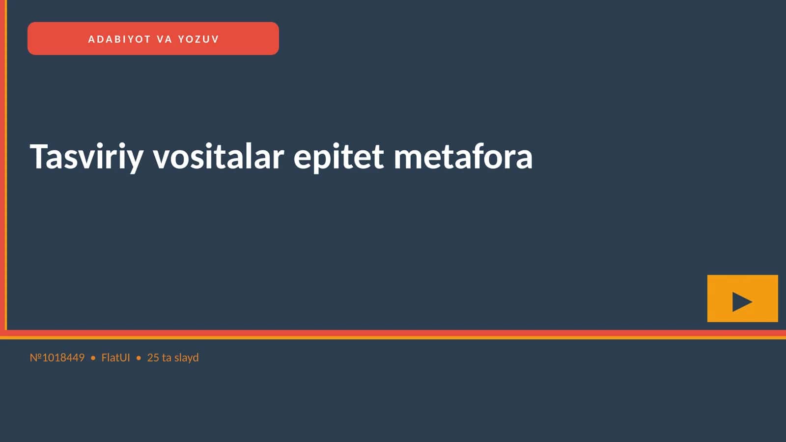 ADABIYOT VA YOZUV Tasviriy vositalar epitet metafora