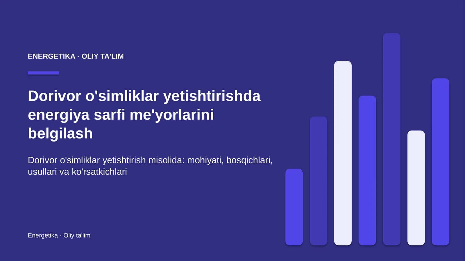 Energetika · Oliy Ta'limga