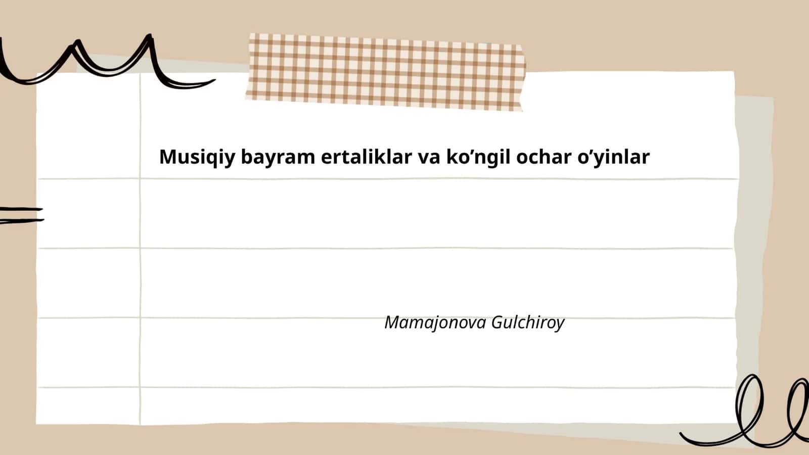 Bolalar uchun musiqiy ertalik dasturi