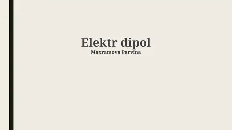 Elektr dipol