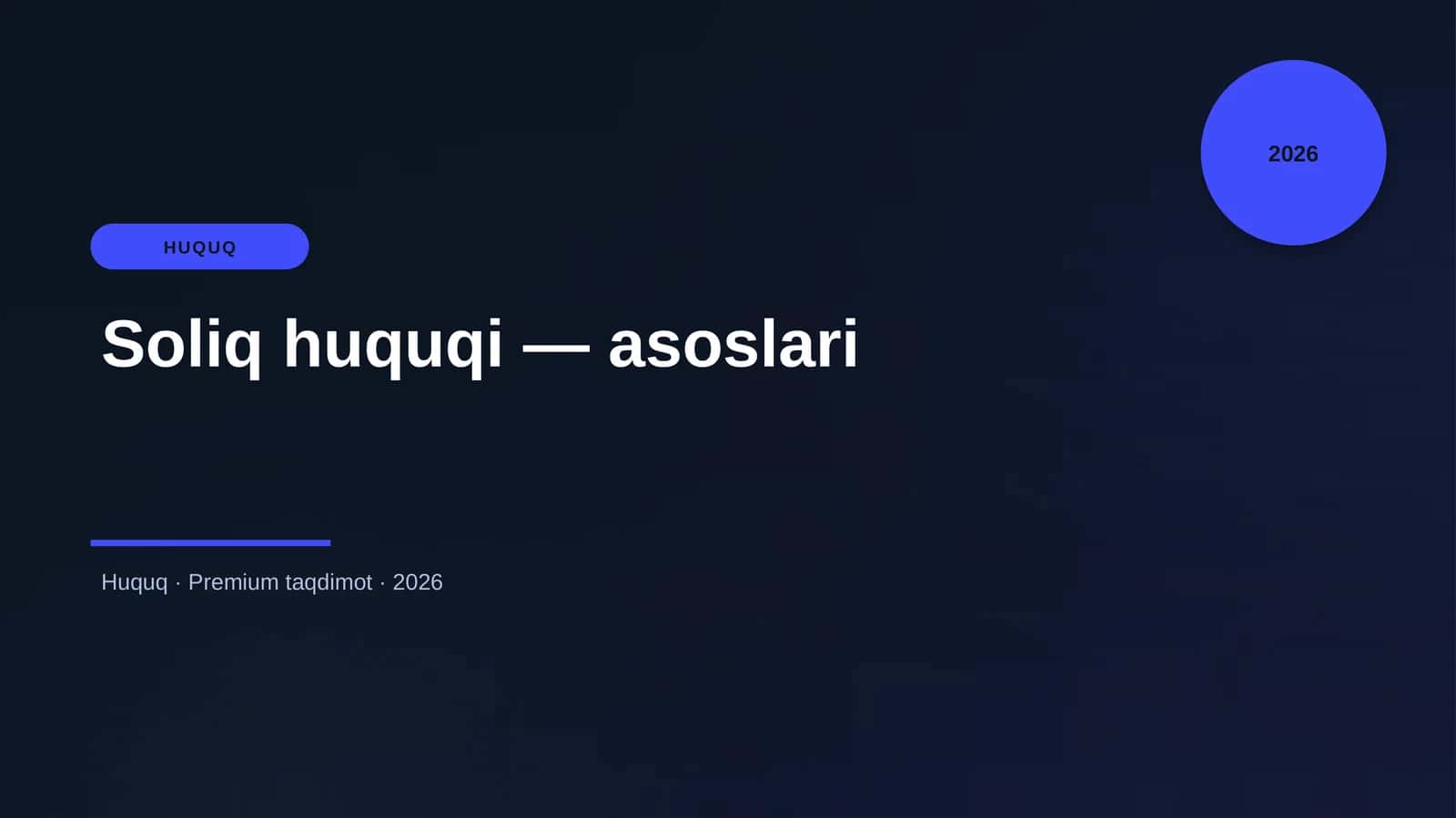 Soliq huquqi — asoslari