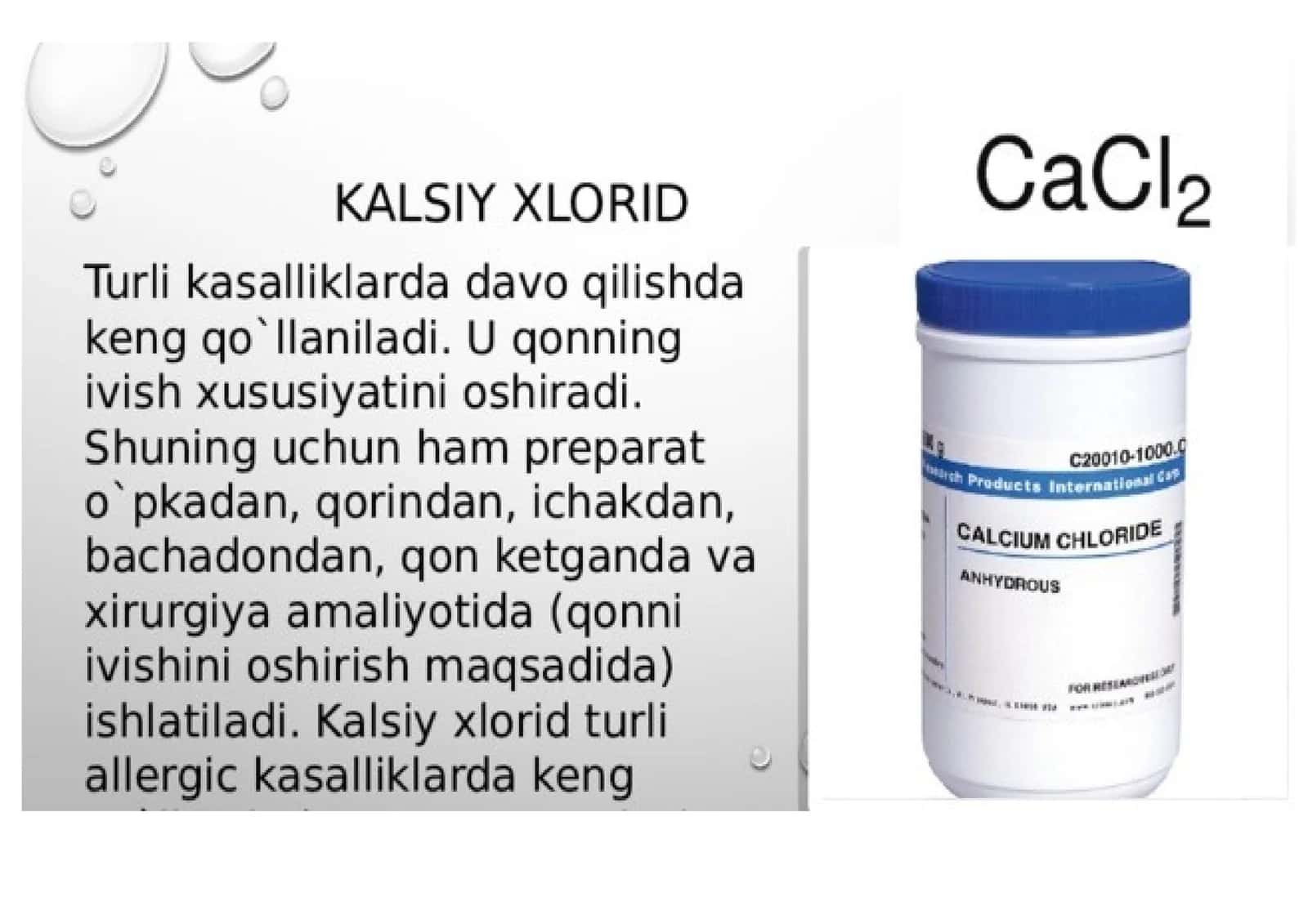 Xlorli ohak tayyorlash