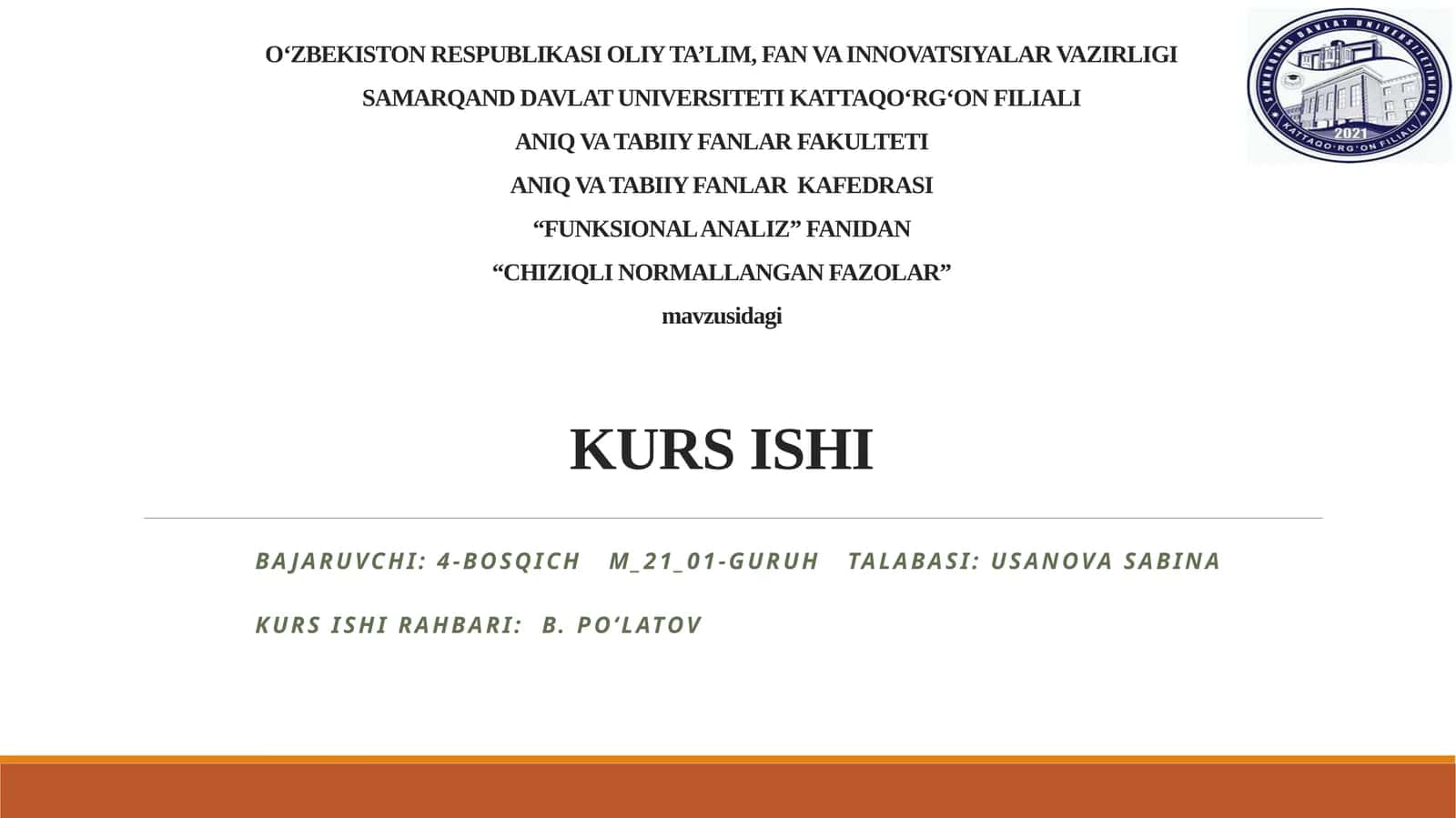 Chiziqli Normallangan Fazolar