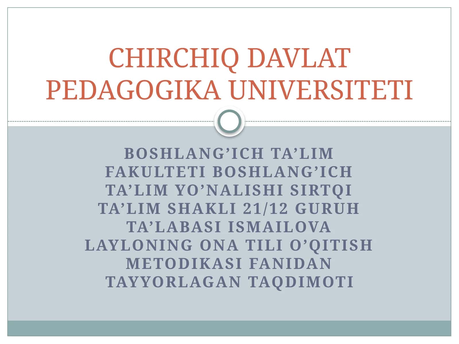 SAVOD O’RGATISH DAVRIDA GAP USTIDA ISHLASH