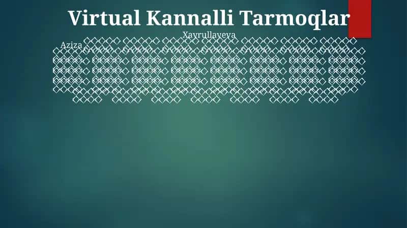 Virtual Kannalli Tarmoqlar