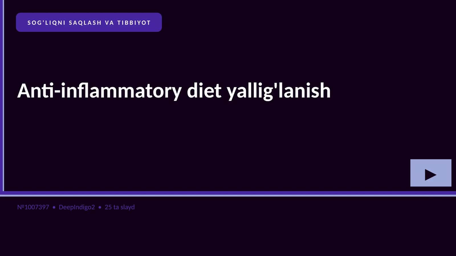 Anti-inflammatory diet yallig'lanish