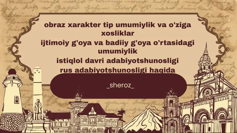 Obraz va xarakter tushunchalari