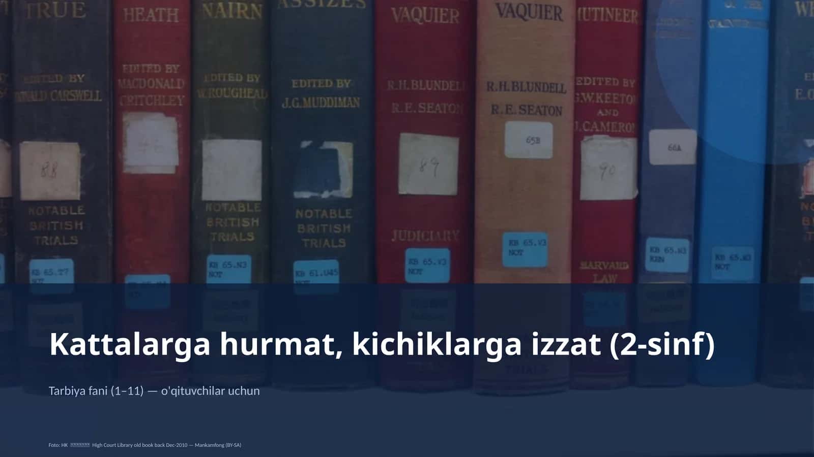 Kattalarga hurmat, kichiklarga izzat (2-sinf)