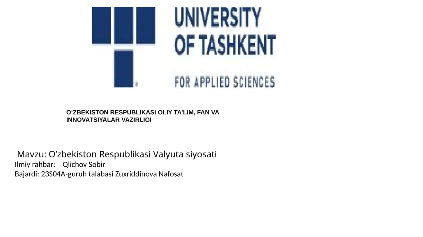 O’zbekiston Respublikasi Valyutasiyosati