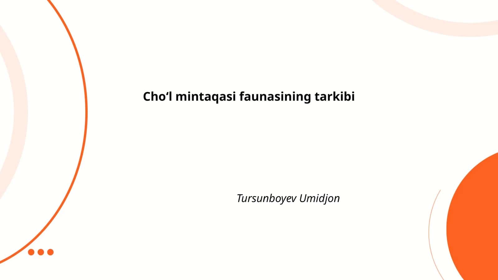 Choʻl mintaqasi faunasining tarkibi