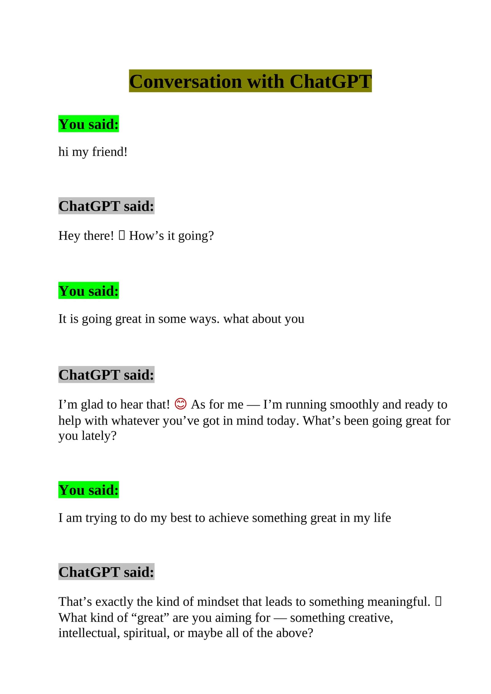 Conversation with ChatGPT
